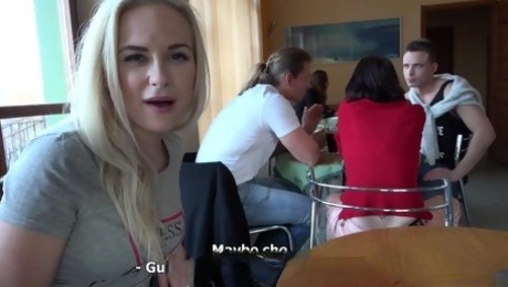 Czech group fuck at restaurant