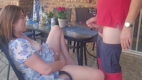 Mutual Masturbation Caught My Friends Wife Fingering Herself On The Patio So I Joined Her Fingering 7 Min