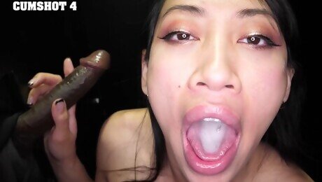 Cum loving Nina Nova and Salee Lee choke on stranger's cocks