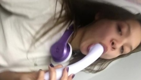 I play with my favorite sex toy in airplane toilet