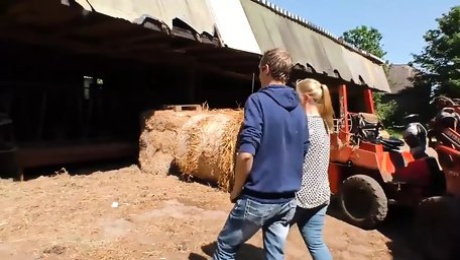 Chubby German Girl Fucked On Farm