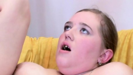 An amazing looking German BBW loves warm cum inside her mouth